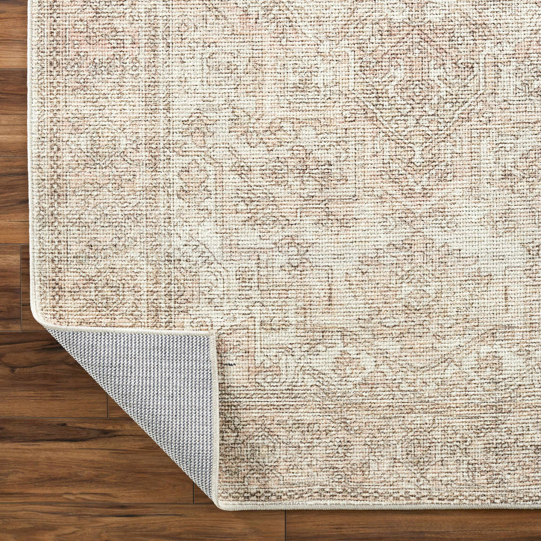 Ginny Traditional Beige And Tan Machine Woven Rug