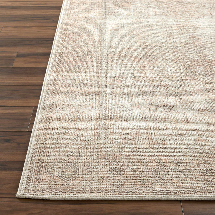 Ginny Traditional Beige And Tan Machine Woven Rug