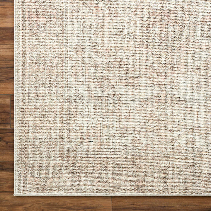 Ginny Traditional Beige And Tan Machine Woven Rug