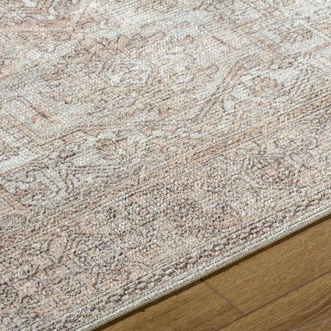Ginny Traditional Beige And Tan Machine Woven Rug