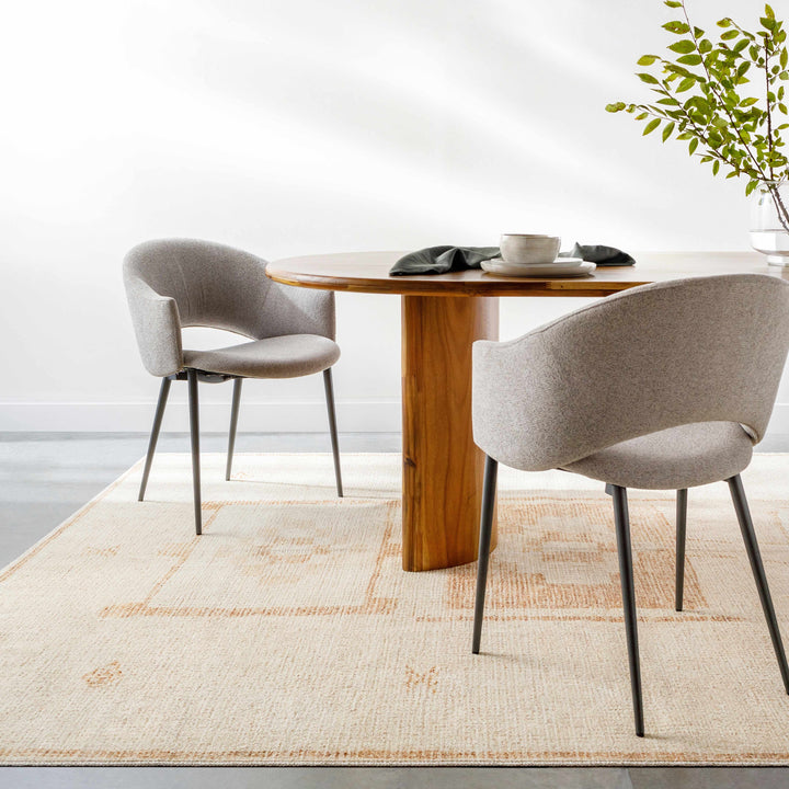 Avril Contemporary Beige And Tan Machine Woven Rug