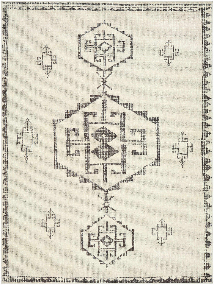 Fatin Traditional Tribal Beige And Gray Area Rug