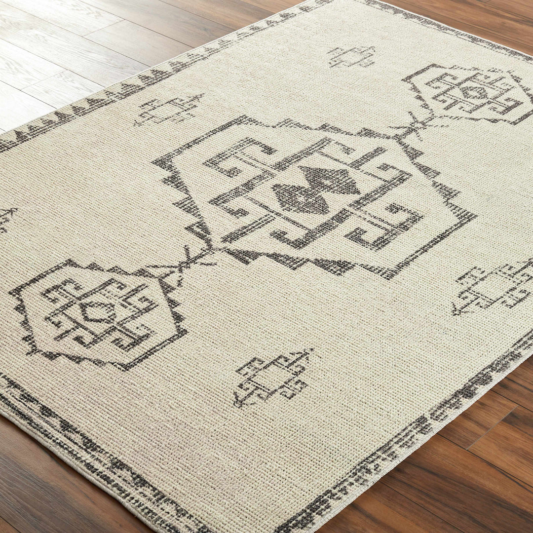 Fatin Traditional Tribal Beige And Gray Area Rug