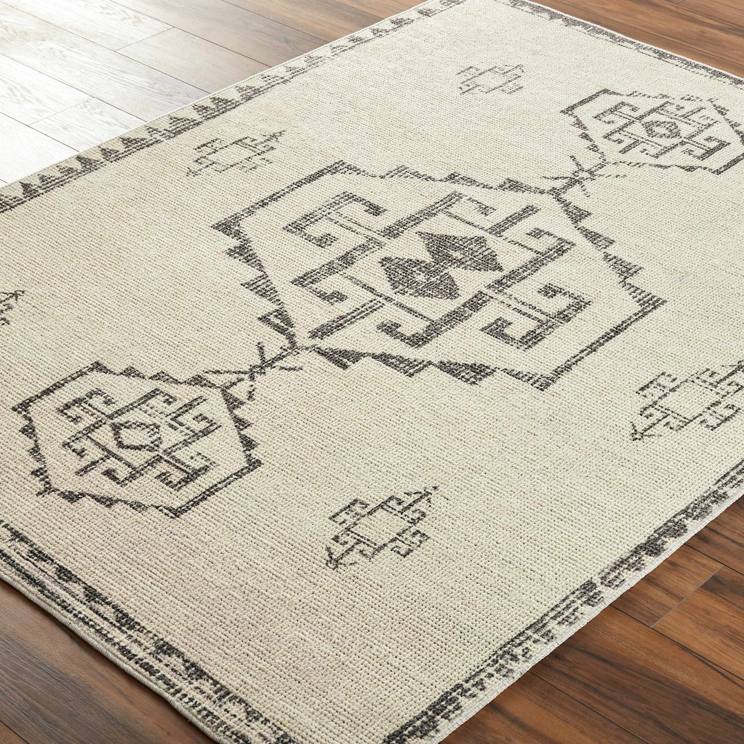 Fatin Traditional Tribal Beige And Gray Area Rug