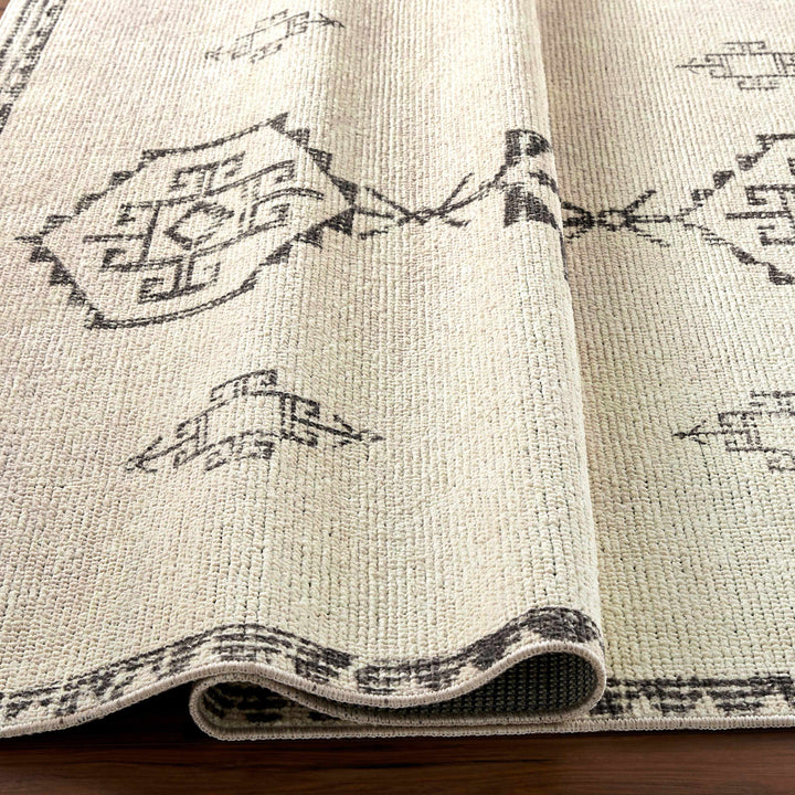 Fatin Traditional Tribal Beige And Gray Area Rug