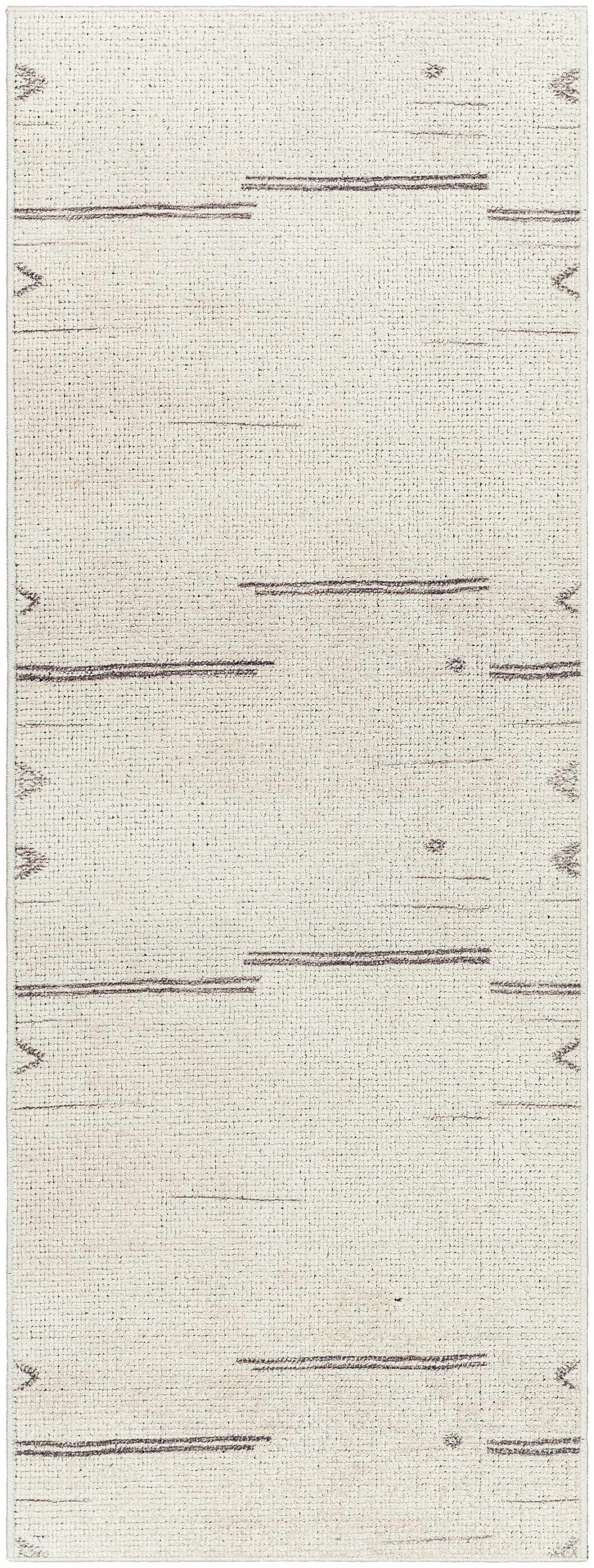 Akito Modern Abstract Ivory And Machine Woven Rug
