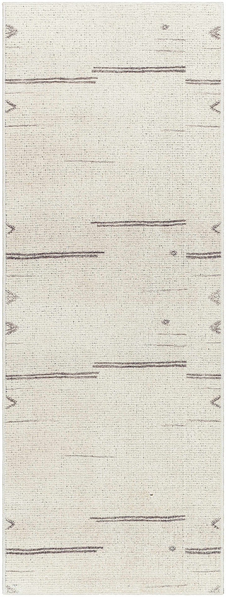Akito Modern Abstract Ivory And Machine Woven Rug