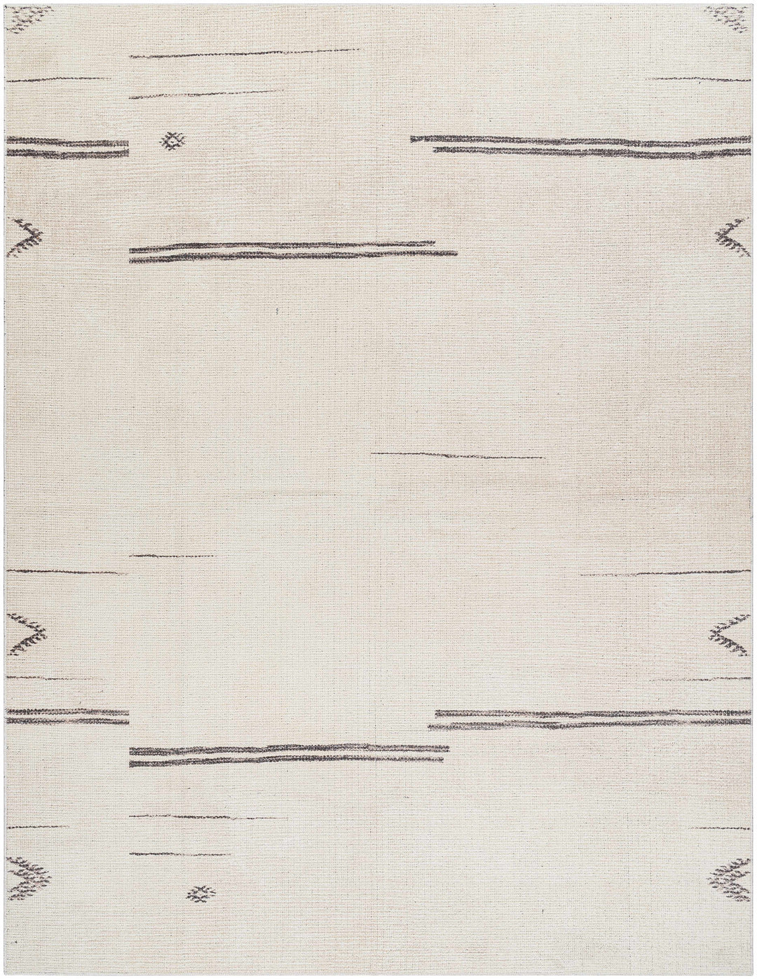 Akito Modern Abstract Ivory And Machine Woven Rug
