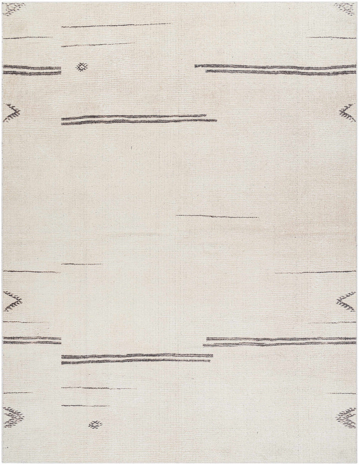 Akito Modern Abstract Ivory And Machine Woven Rug