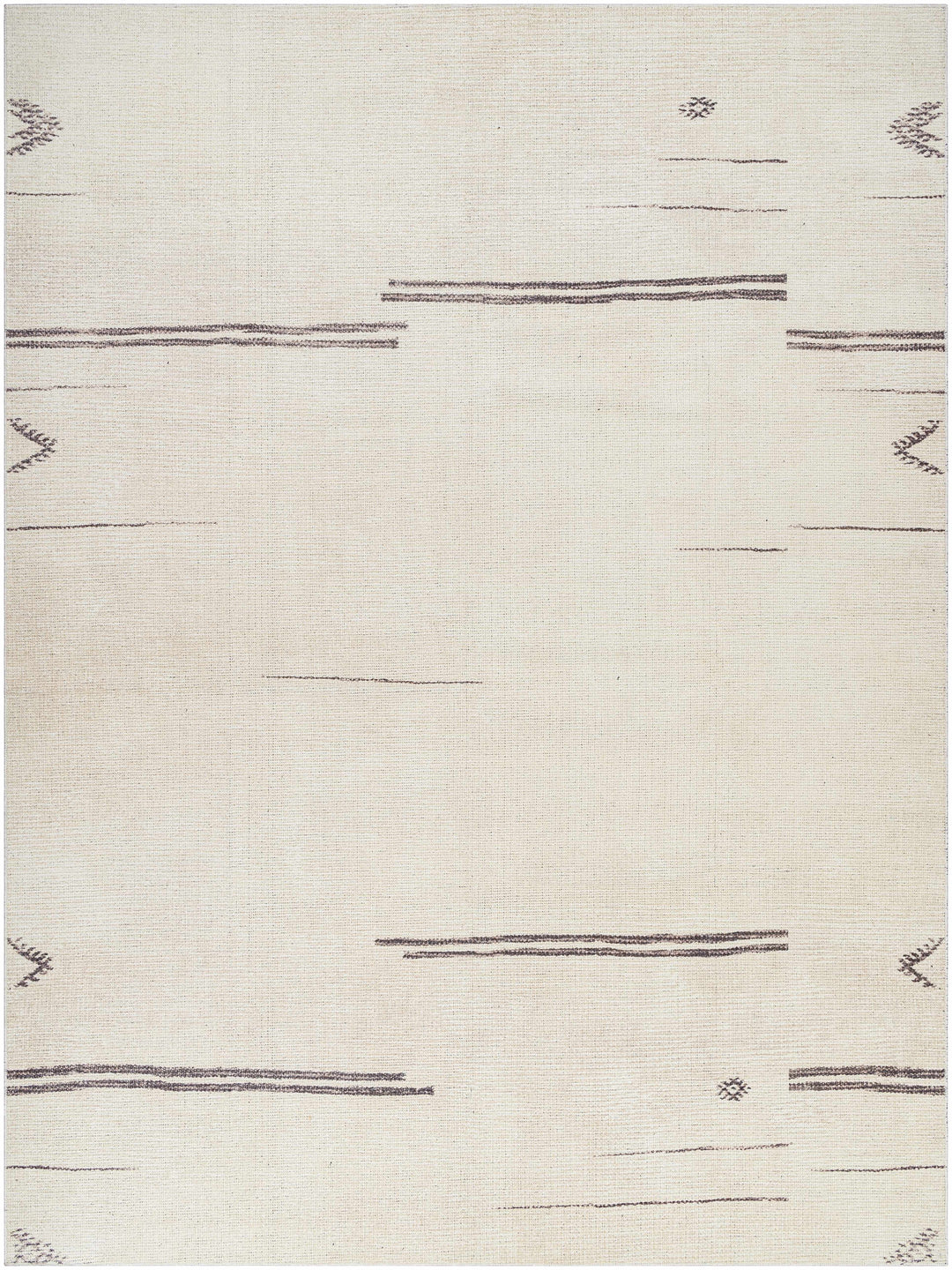 Akito Modern Abstract Ivory And Machine Woven Rug