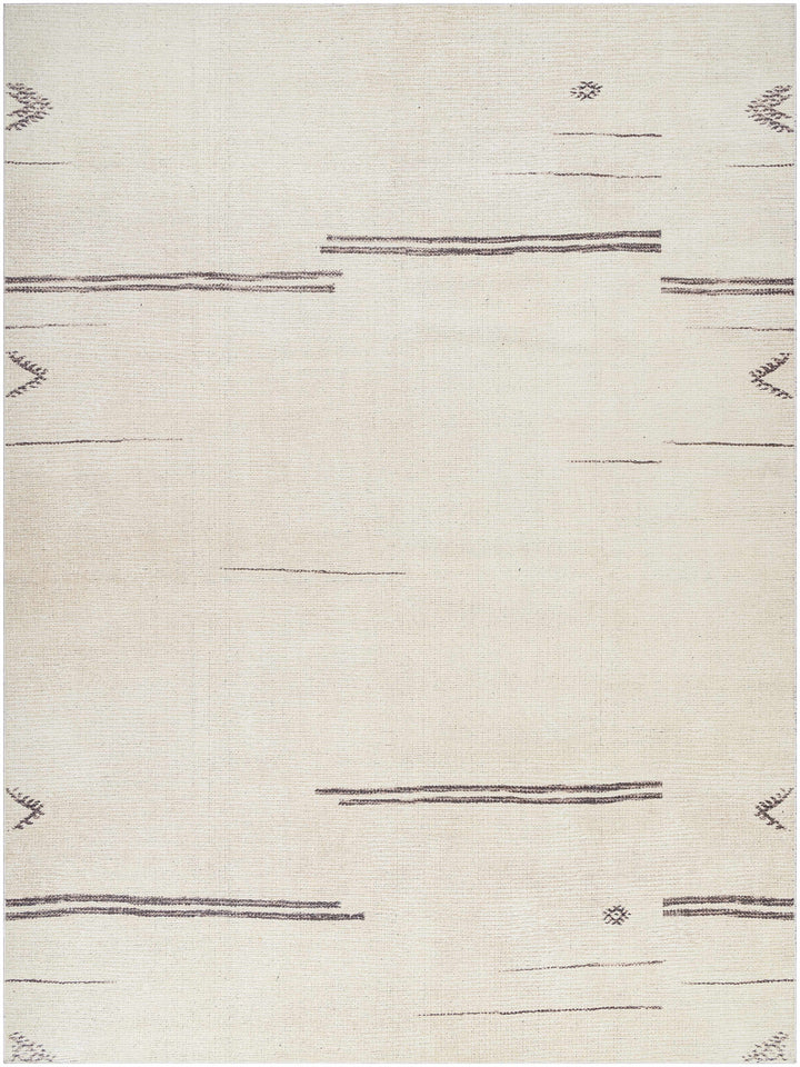 Akito Modern Abstract Ivory And Machine Woven Rug