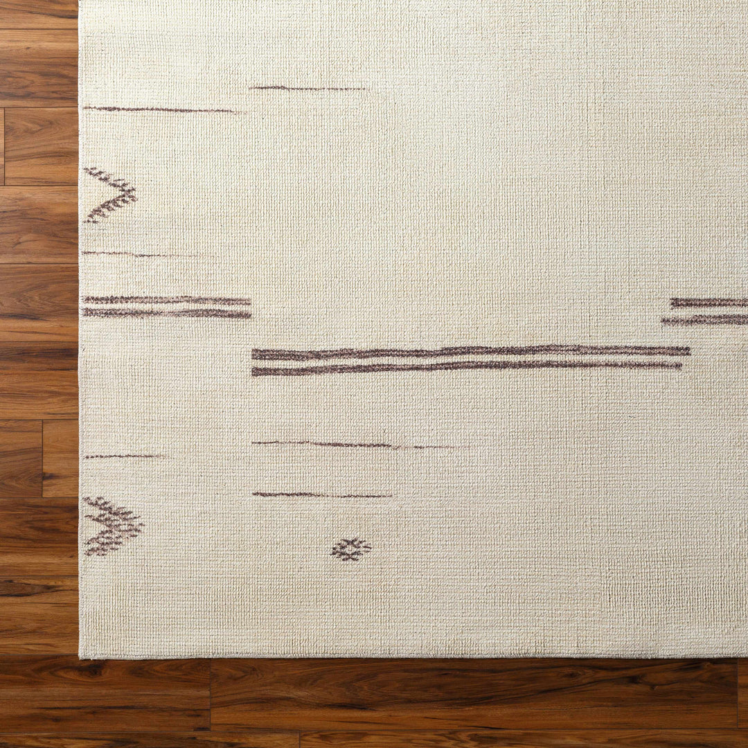 Akito Modern Abstract Ivory And Machine Woven Rug