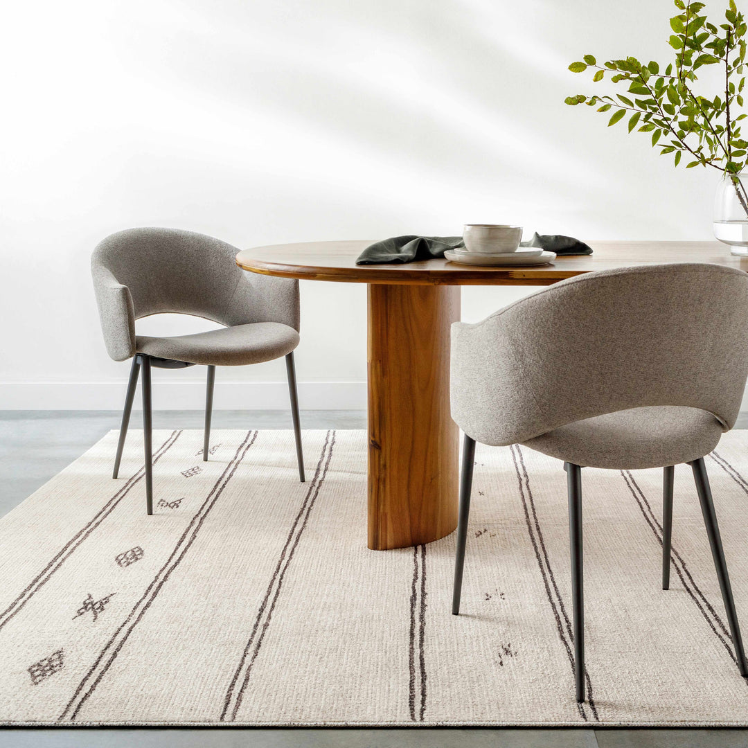 Jana Modern Stripe Pattern Beige Area Rug