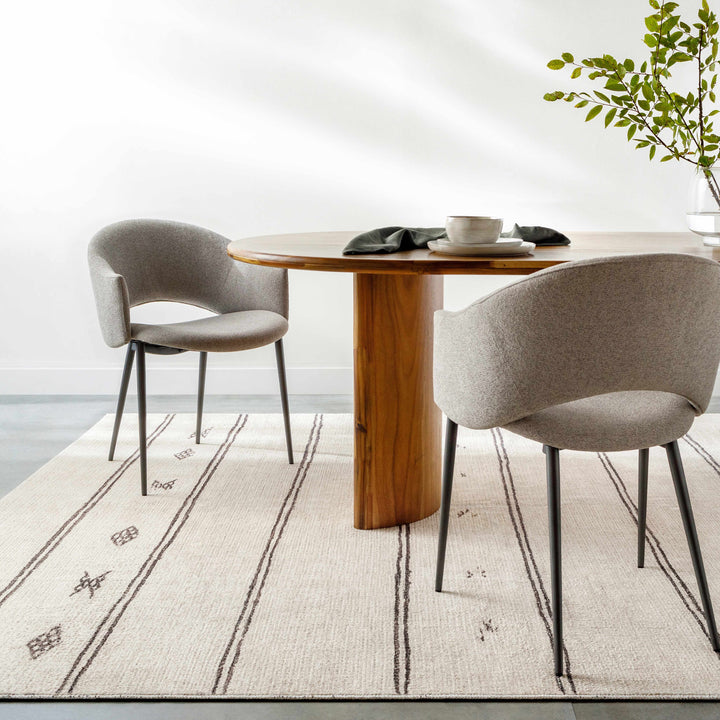 Jana Modern Stripe Pattern Beige Area Rug