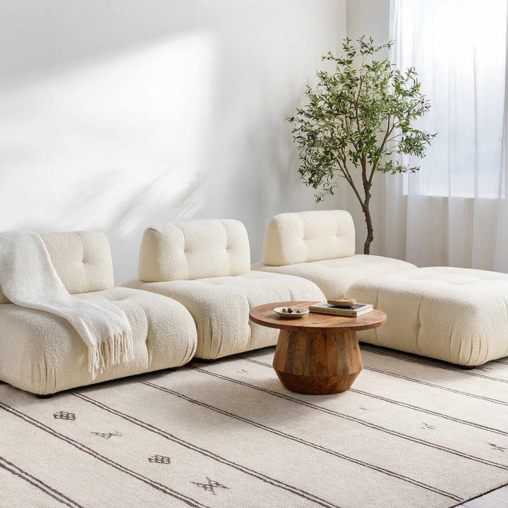 Jana Modern Stripe Pattern Beige Area Rug
