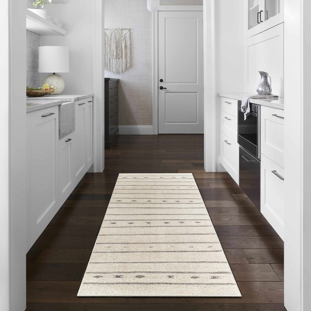 Jana Modern Stripe Pattern Beige Area Rug