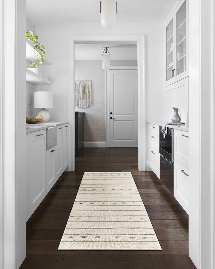Jana Modern Stripe Pattern Beige Area Rug