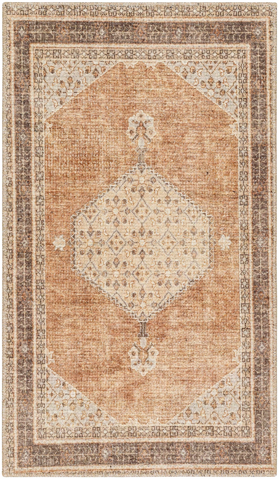 Haide Traditional Brown Machine Woven Rug