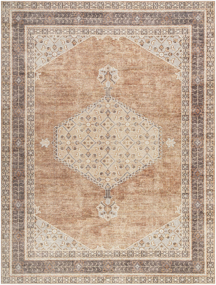 Haide Traditional Brown Machine Woven Rug
