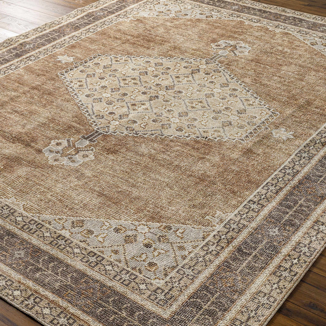 Haide Traditional Brown Machine Woven Rug