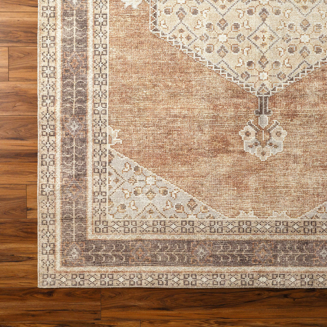 Haide Traditional Brown Machine Woven Rug