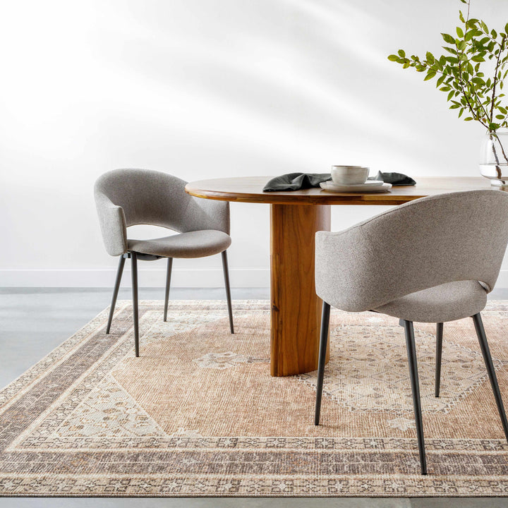 Haide Traditional Brown Machine Woven Rug