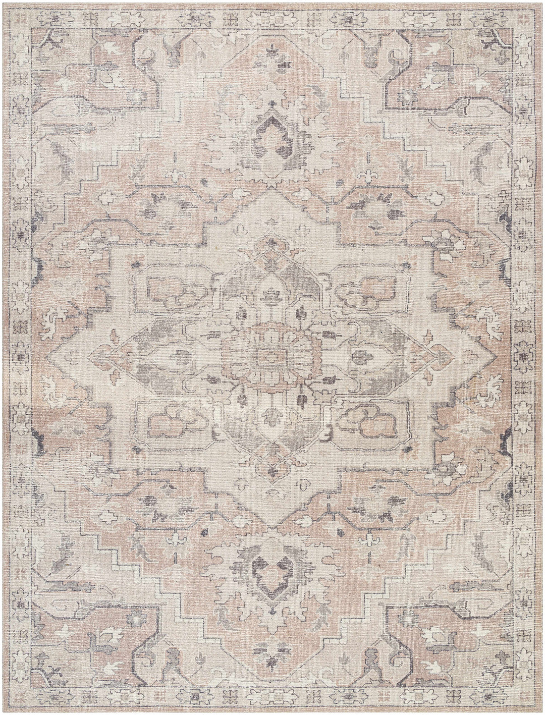 Elle Traditional Style Beige And Peach Area Rug