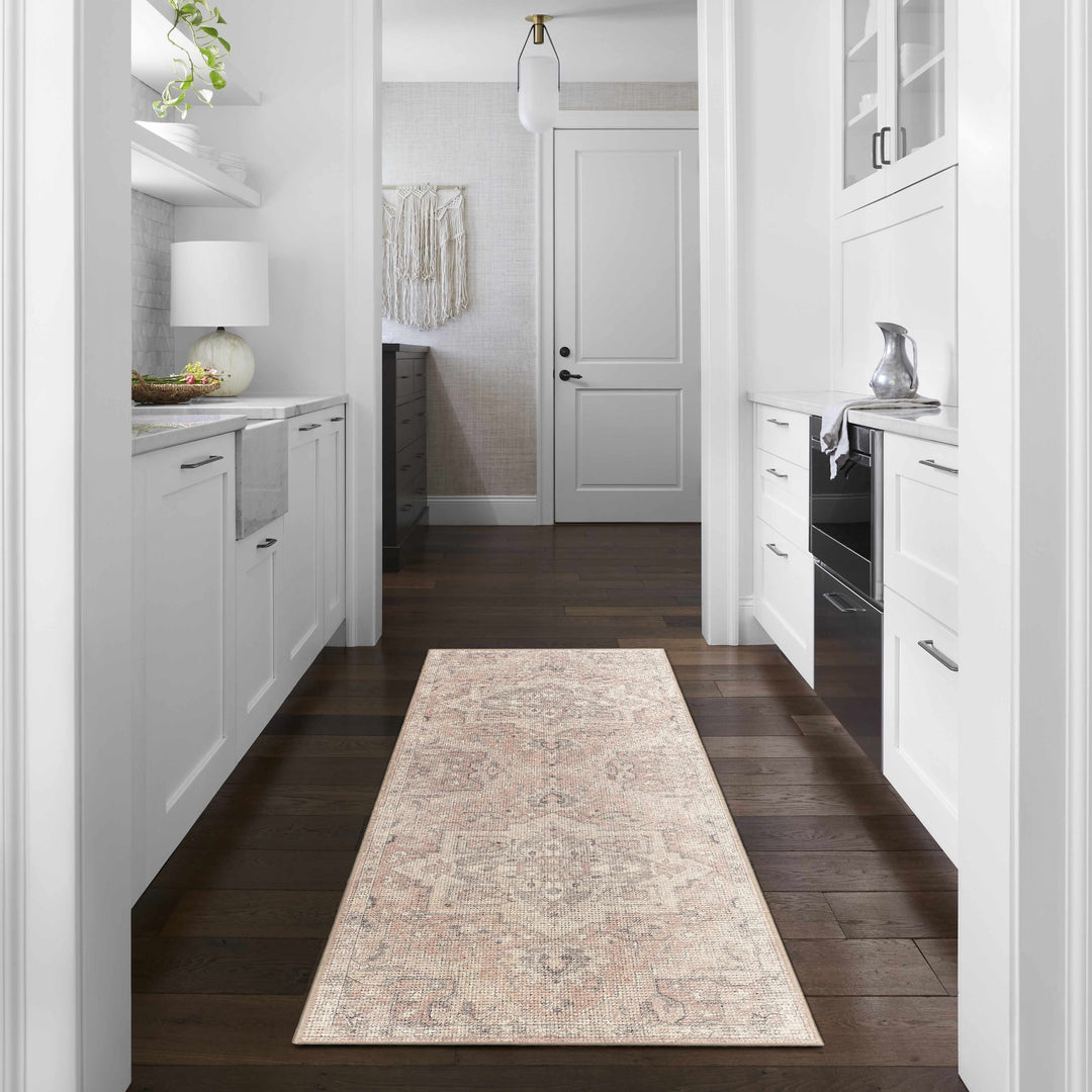 Elle Traditional Style Beige And Peach Area Rug