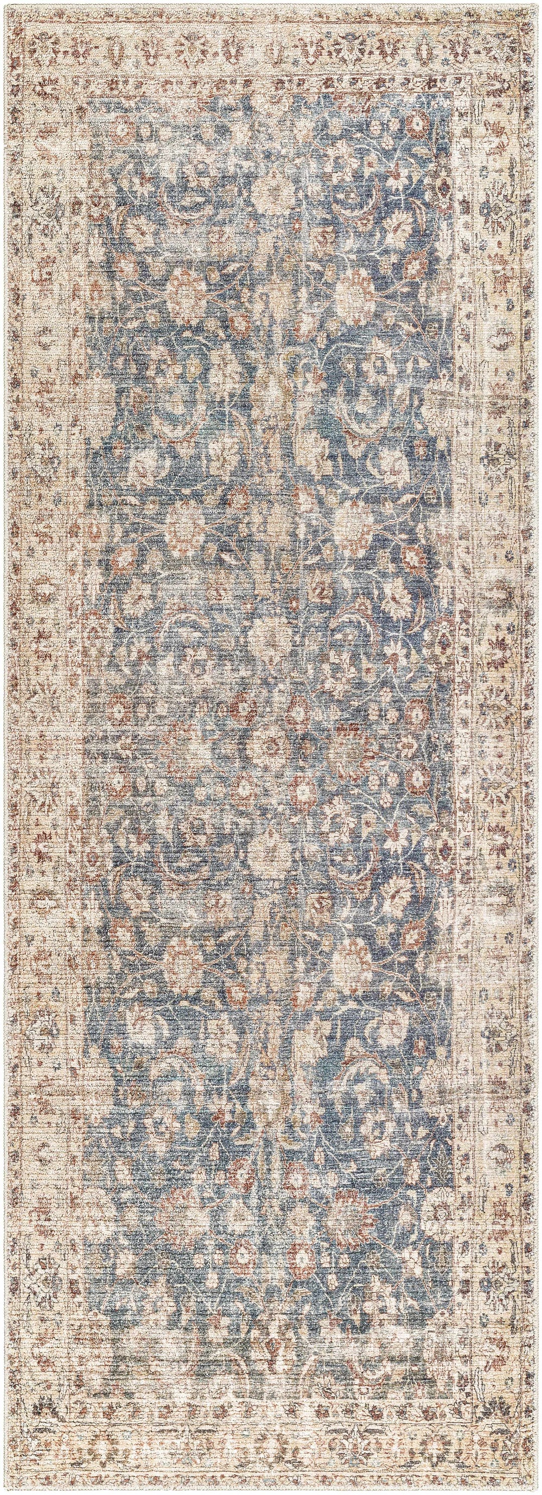 Keona Traditional Blue And Beige Machine Woven Area Rug