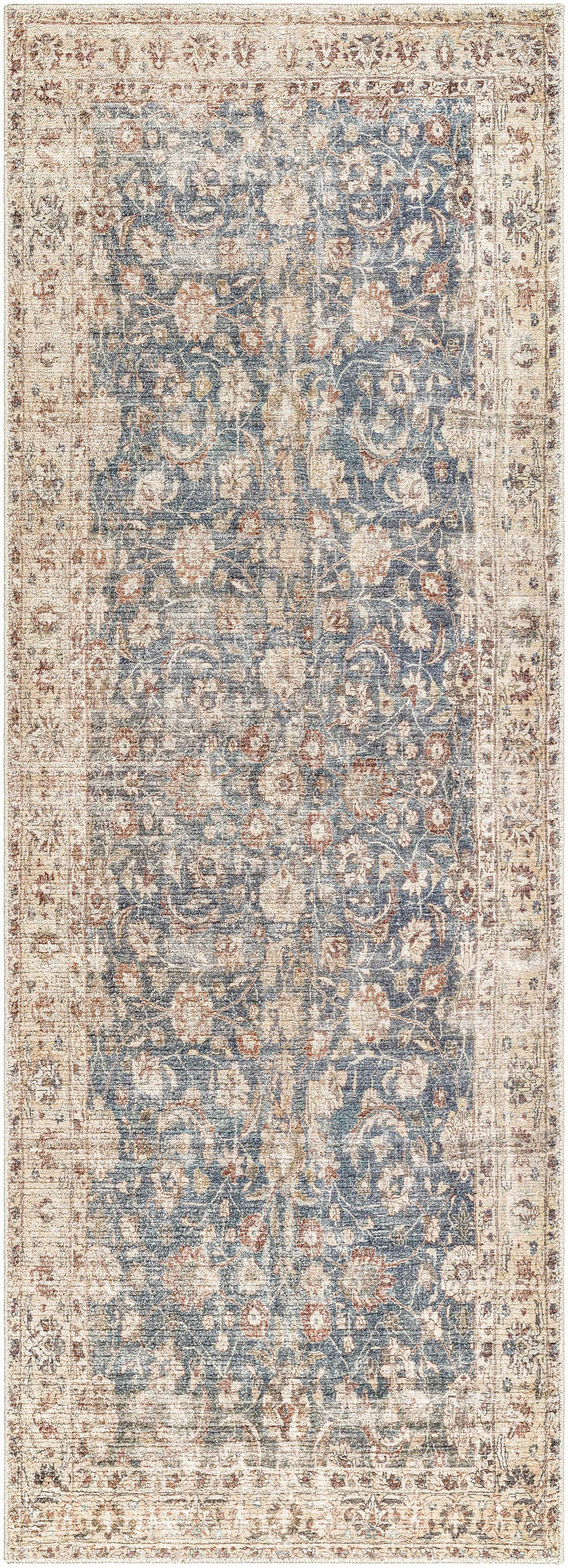 Keona Traditional Blue And Beige Machine Woven Area Rug