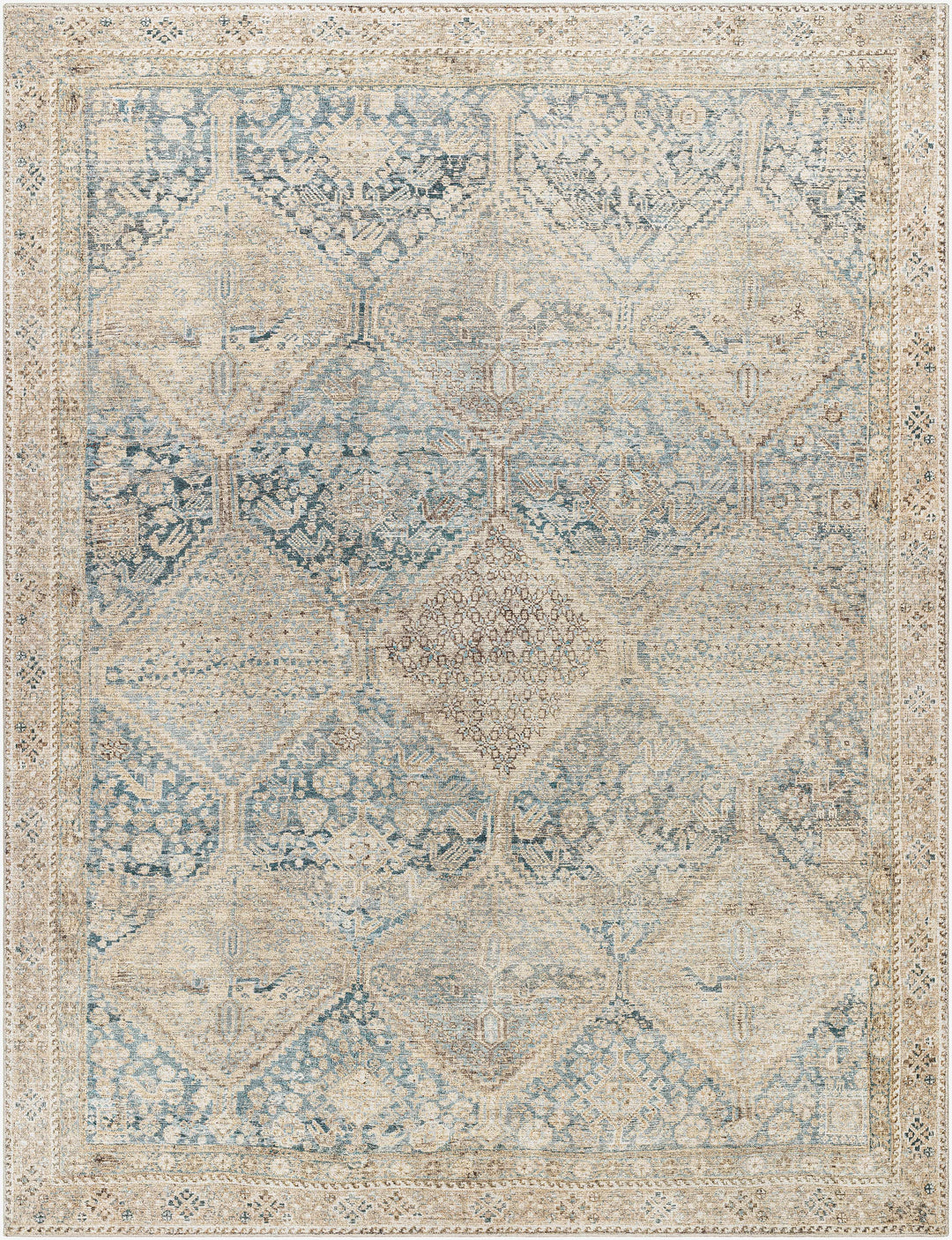 Maree Traditional Beige And Gray Machine Woven Rug