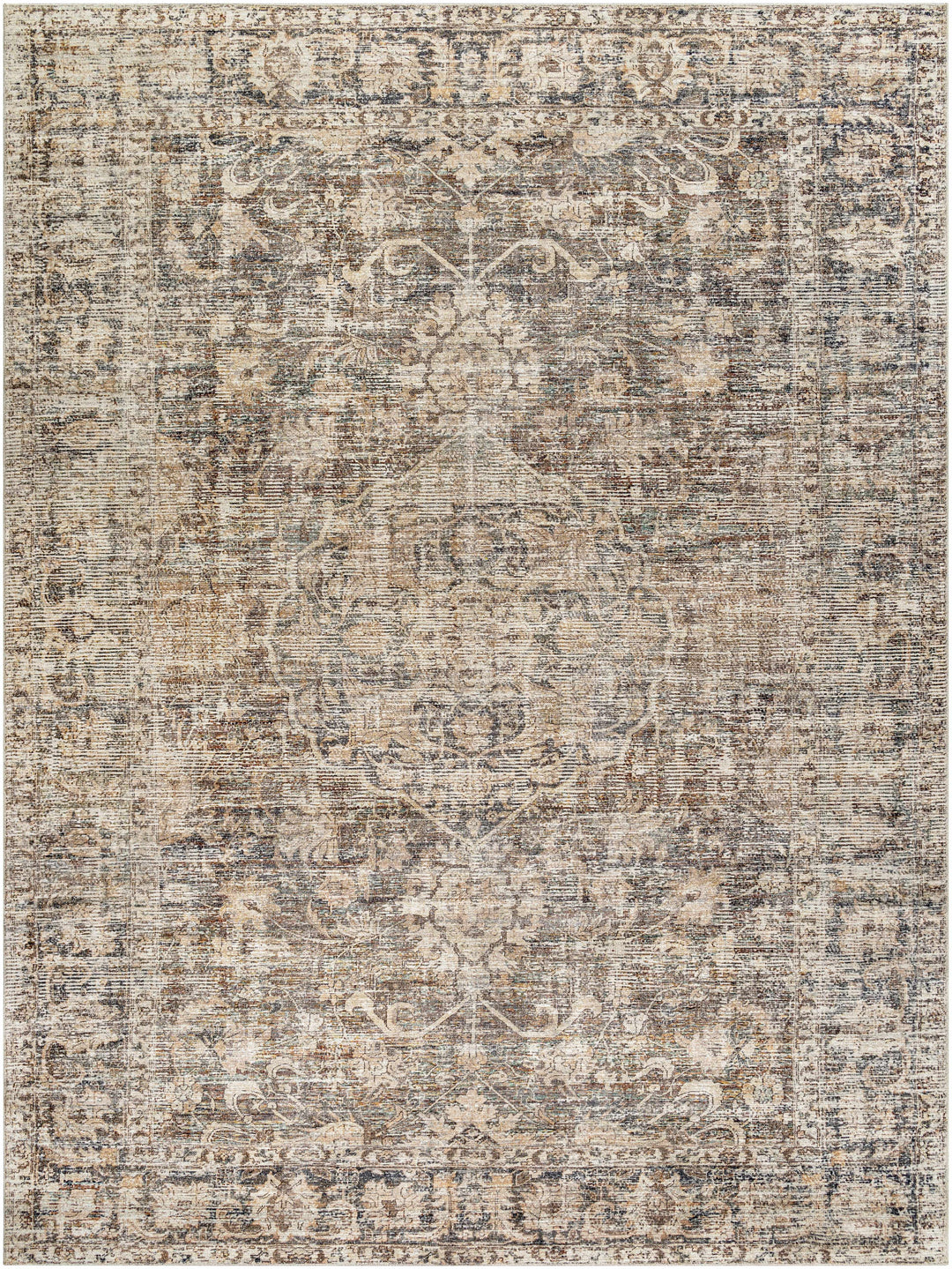 Marlene Traditional Brown And Gray Machine Woven Rug