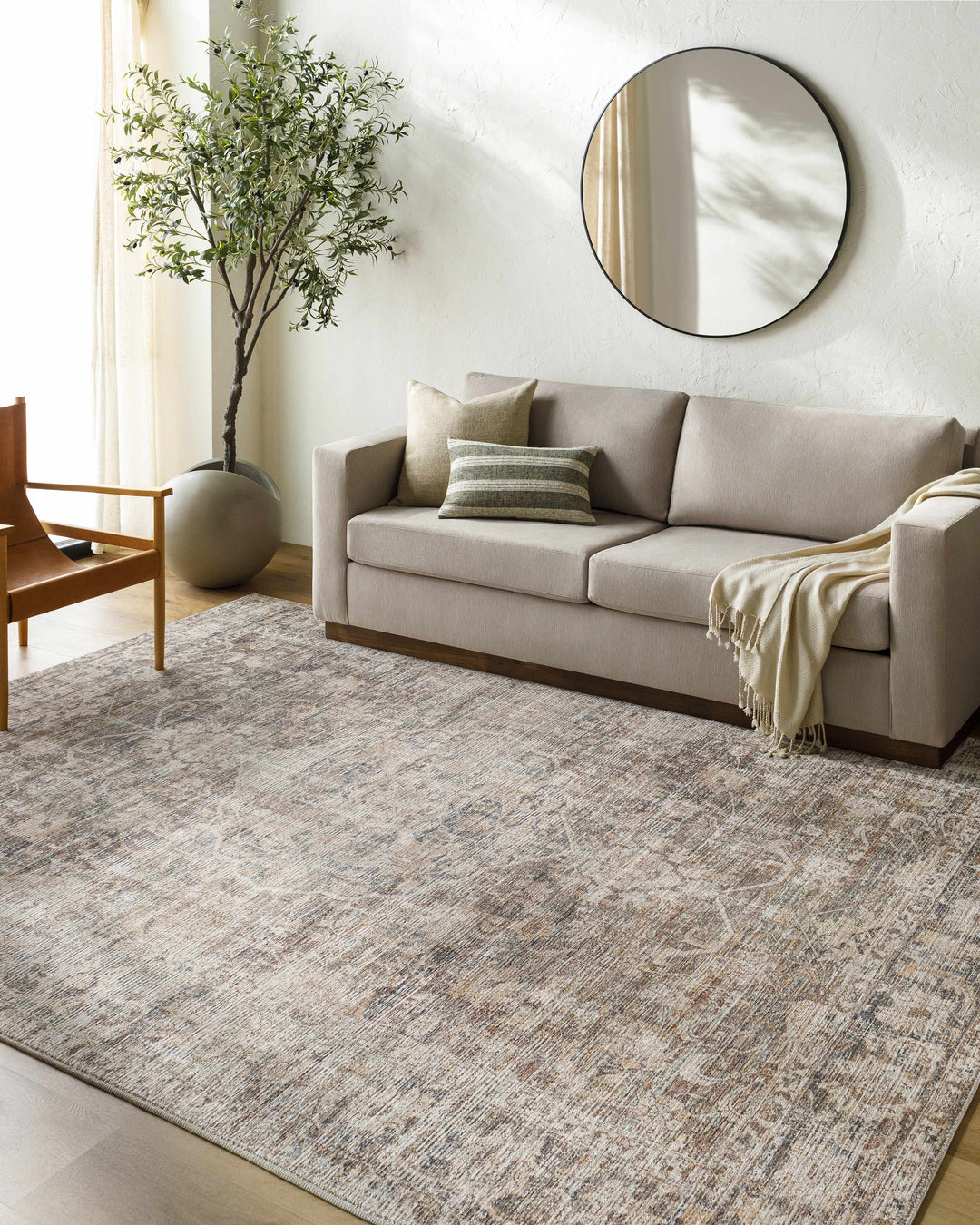 Marlene Traditional Brown And Gray Machine Woven Rug