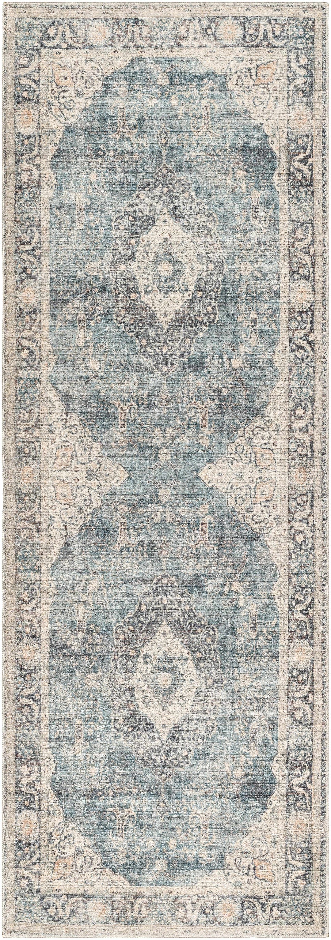 Nayef Traditional Gray And Beige Machine Woven Rug