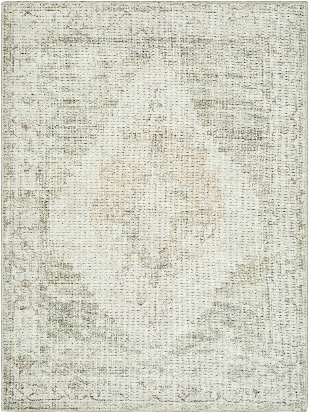 Gyan Traditional Gray And Ivory Machine Woven Rug