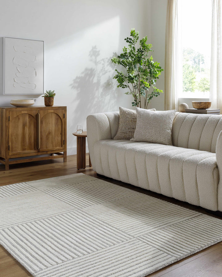 Coyne Contemporary Geometric Design Gray Hand Tufted Area Rug