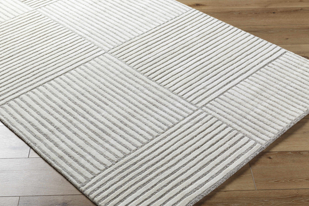 Coyne Contemporary Geometric Design Gray Hand Tufted Area Rug
