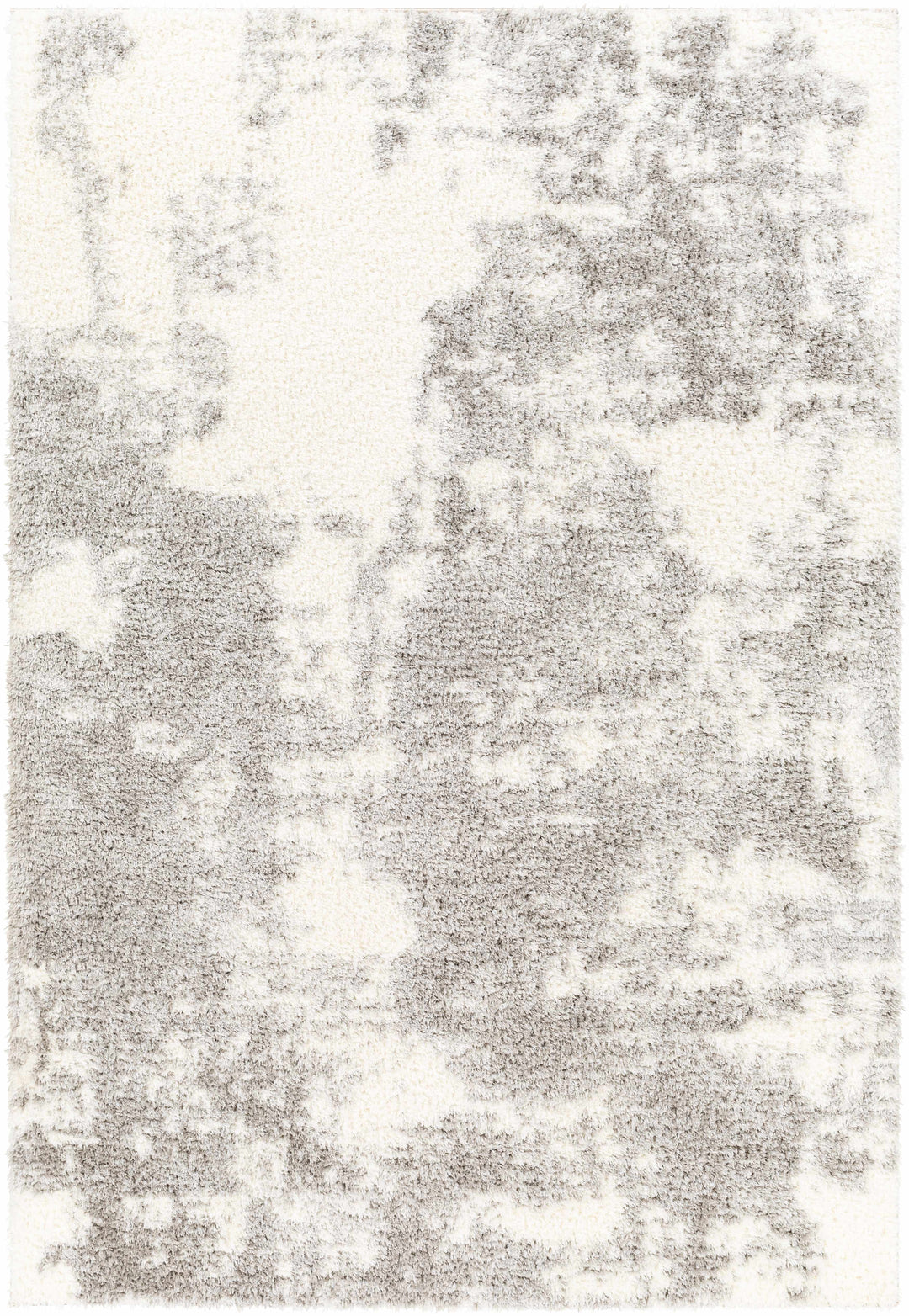Azizi Contemporary Abstract Gray And Ivory Rug