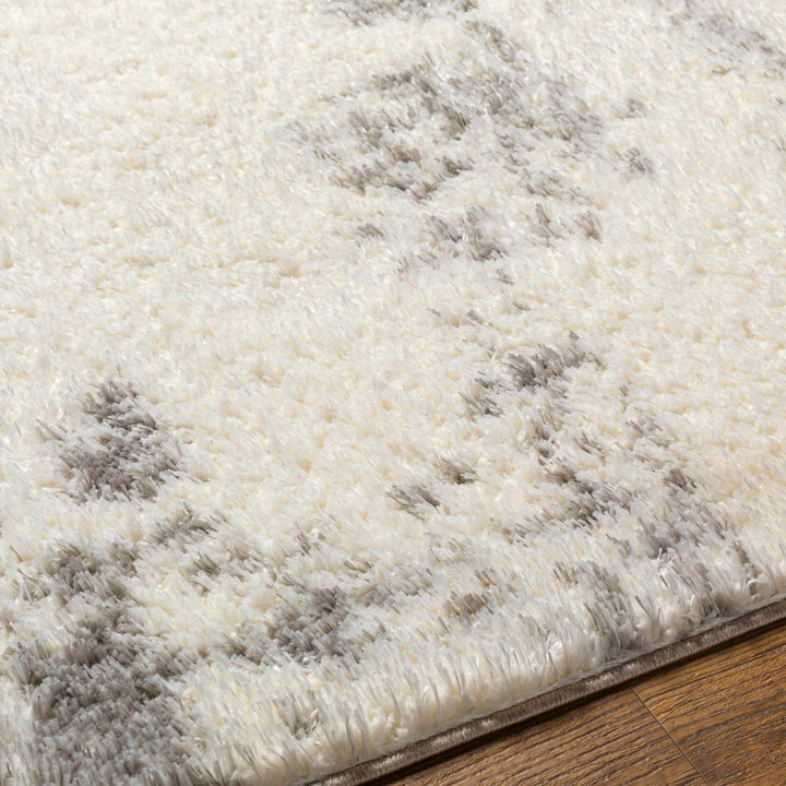 Azizi Contemporary Abstract Gray And Ivory Rug