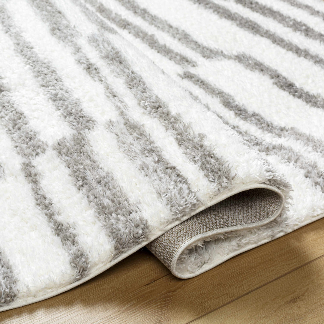 Kuron Modern Style Ivory And Gray Area Rug