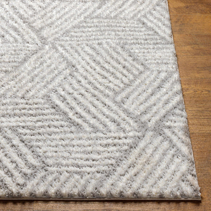 Mura Gray And Ivory Contemporary Style Area Rug