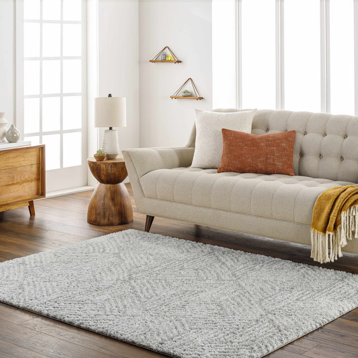 Mura Gray And Ivory Contemporary Style Area Rug