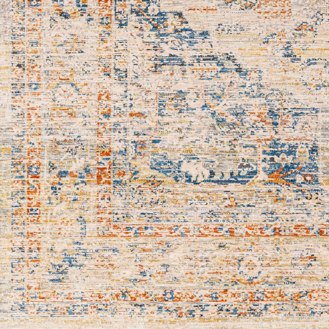 Bora Traditional Distress Beige And Blue Area Rug