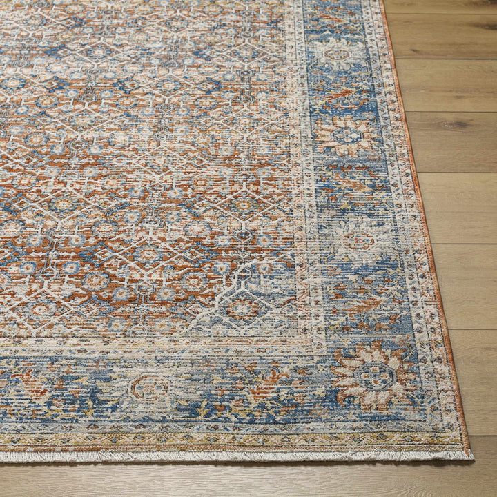 Dalit Traditional Style Rust & Blue Area Rug