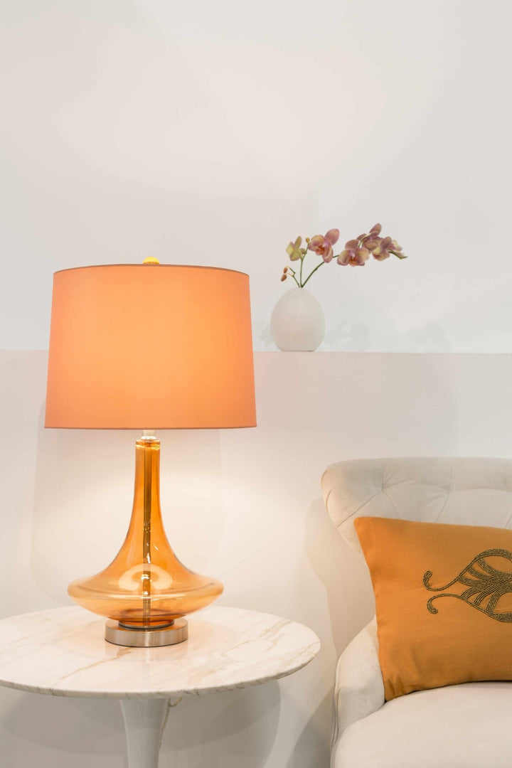 Sciotodale Orange Glass Table Lamp | Contemporary Accent Lighting - The Rug Decor