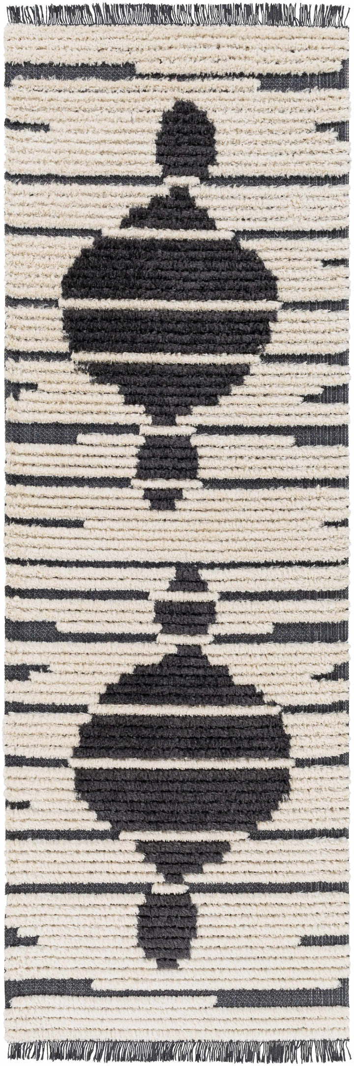 Sedef Ivory And Charcoal Modern Style Area Rug