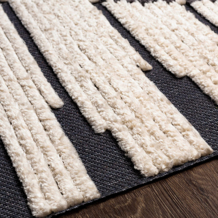 Sedef Ivory And Charcoal Modern Style Area Rug