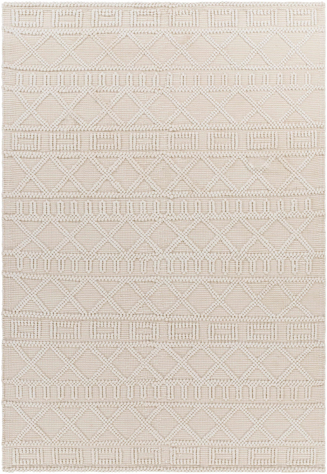 Canta Bohemian Style Beige And ivory Hand Woven Rug