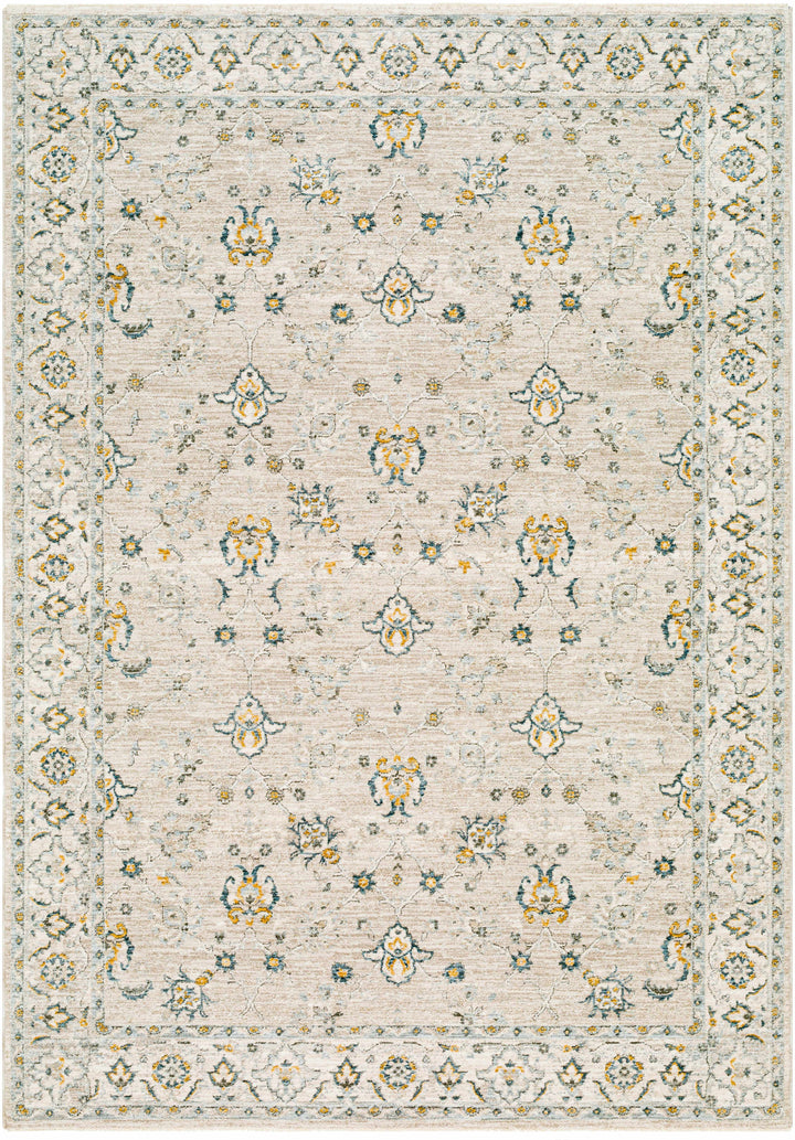 Amaru Beige And Olive Traditional Floral design Rug