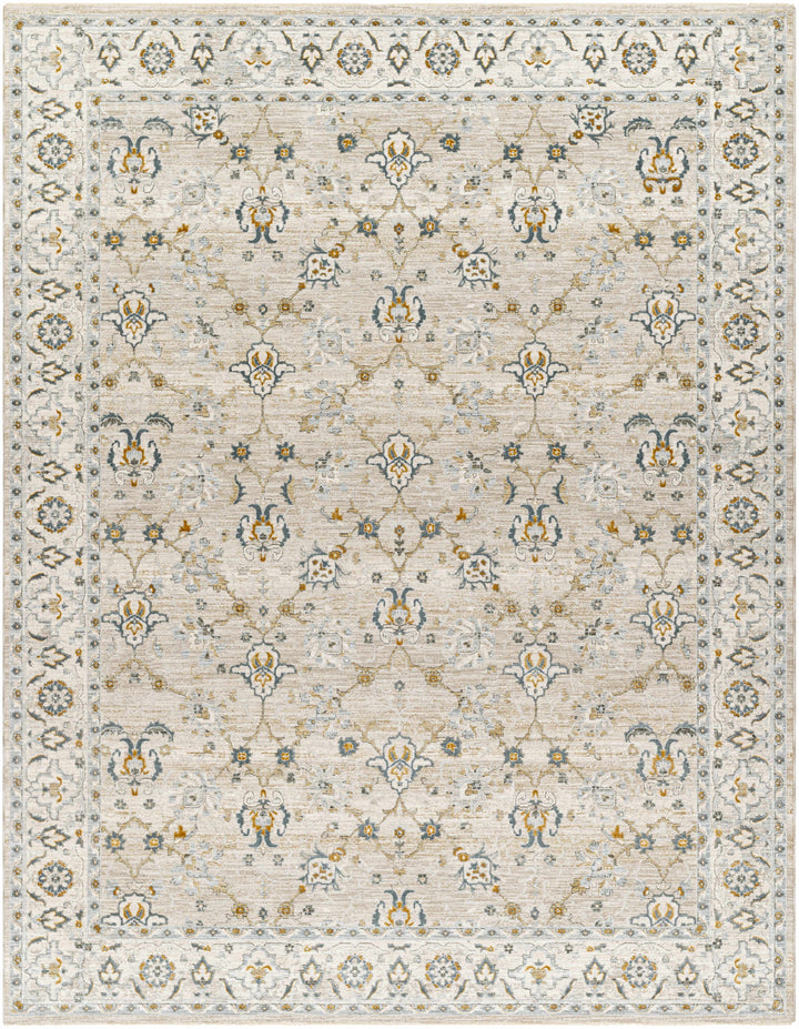 Amaru Beige And Olive Traditional Floral design Rug